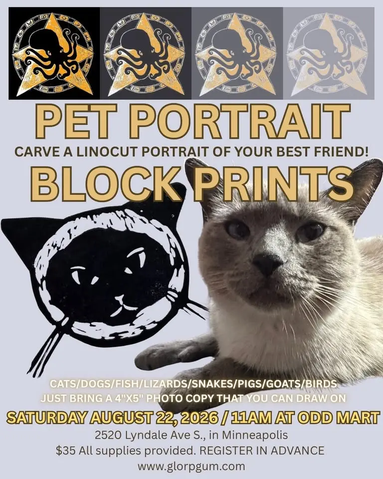 Pet Portrait Printmaking Class