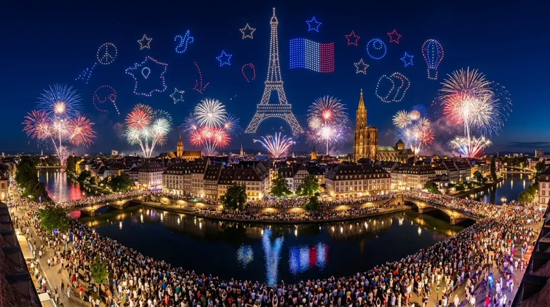 Feu d'artifice et show de drones du 14 juillet