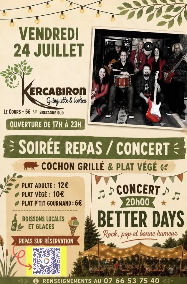 Repas/Concert 🎶 Guinguette de Kercabiron