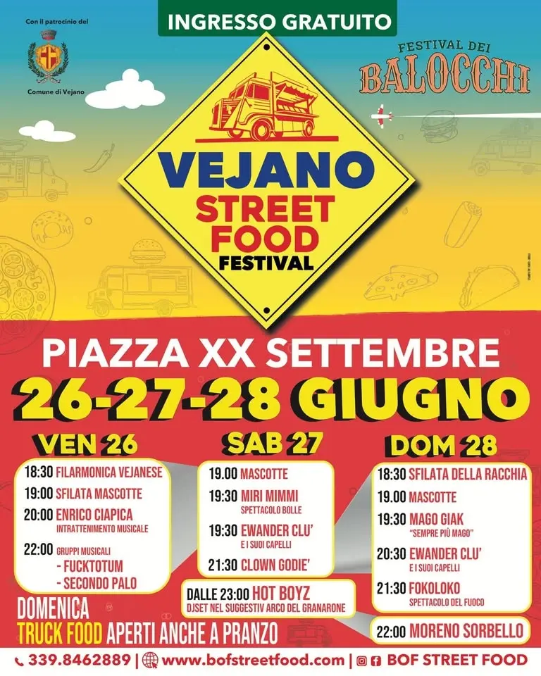 🍔🎪✨VEJANO STREET FOOD FESTIVAL DEI BALOCCHI 🤹💥PIAZZA XX SETTEMBRE