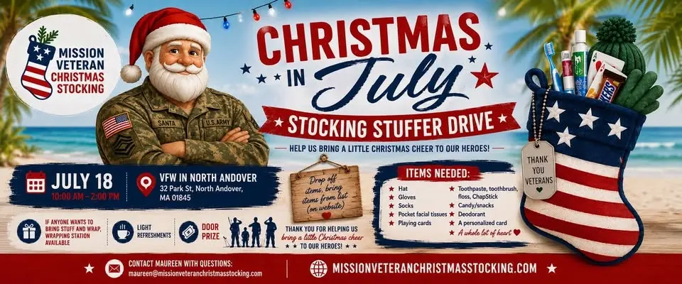 Christmas in July for Mission Veteran Christmas Stocking