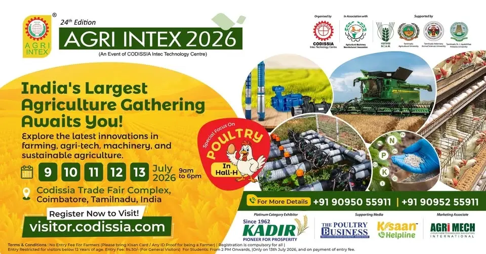 24th Edition – AGRI INTEX 2026 India’s Prime Agricultural Trade Fair by CODISSIA