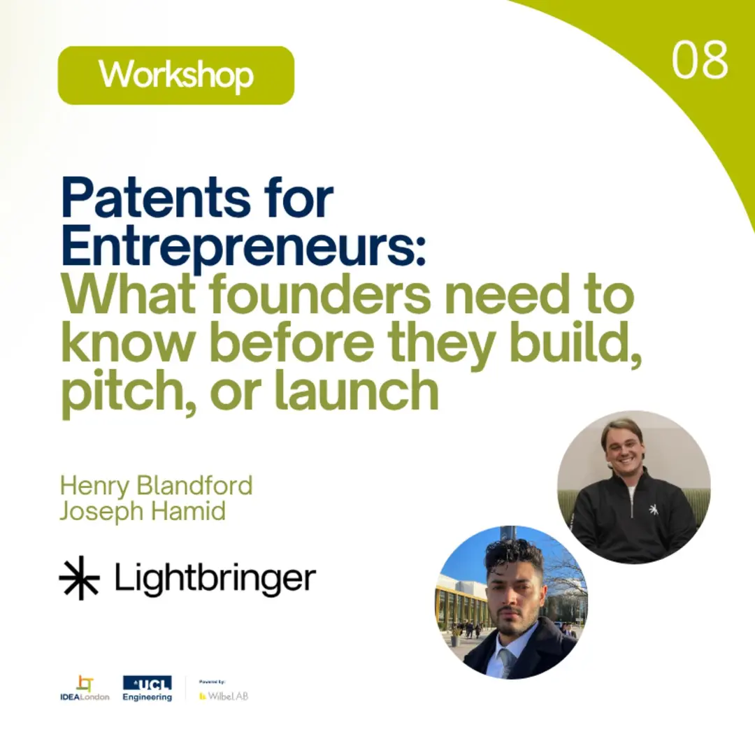 Patents for Entrepreneurs: What Founders Need to Know Before They Build, Pitch, or Launch (air-con available)