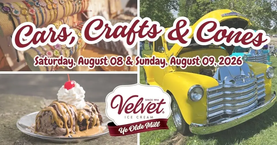 Cars, Crafts & Cones at Velvet Ice Cream’s Ye Olde Mill! 🍦🎨🚗