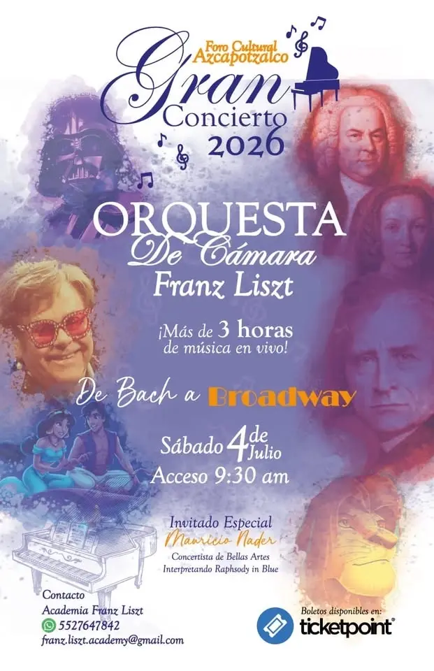GRAN CONCIERTO CON LA ORQUESTA DE CAMARA FRANZ LISZT; DE BACH A BROADWAY