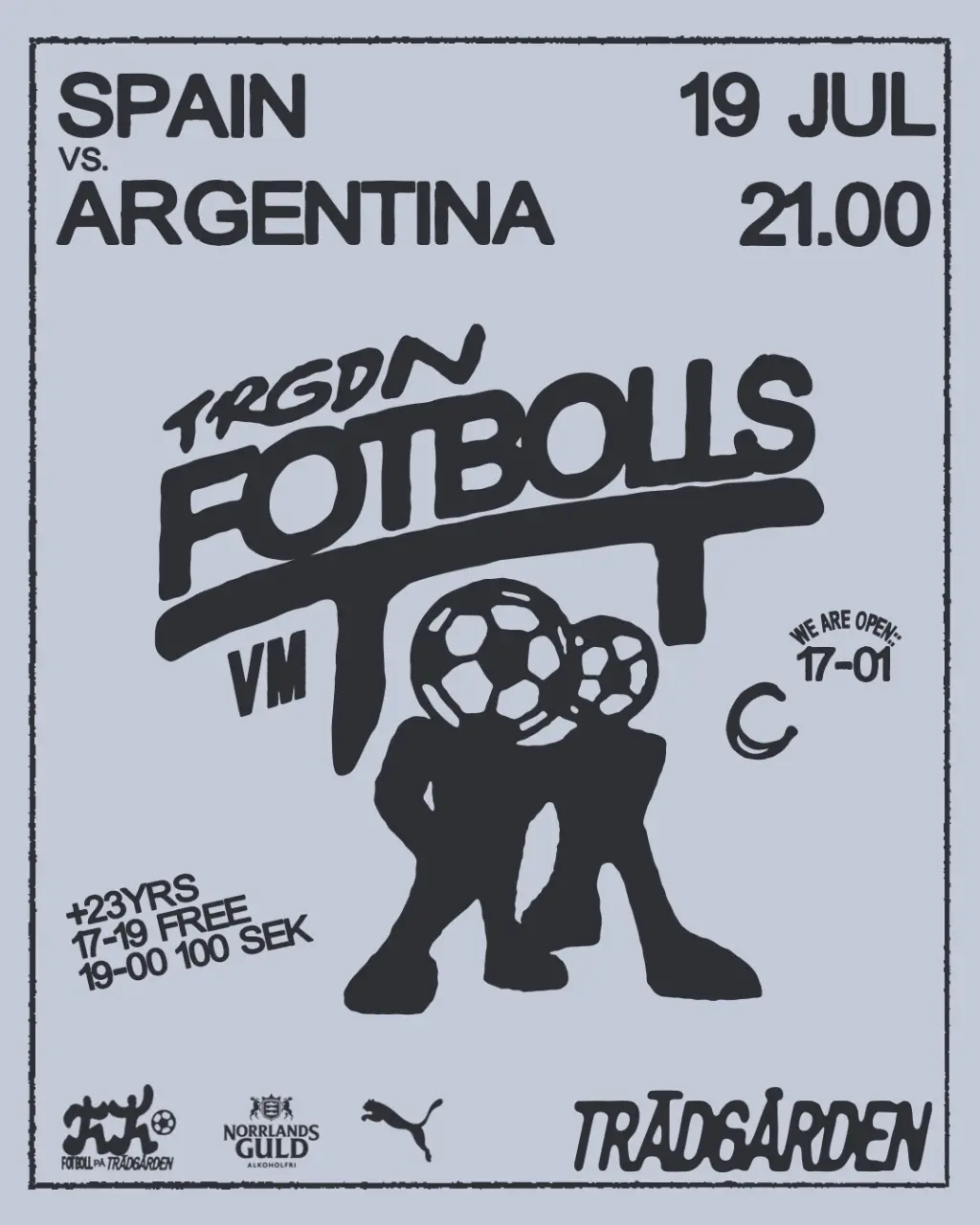 VM: Final – Spanien–Argentina 19/7 på Trädgården