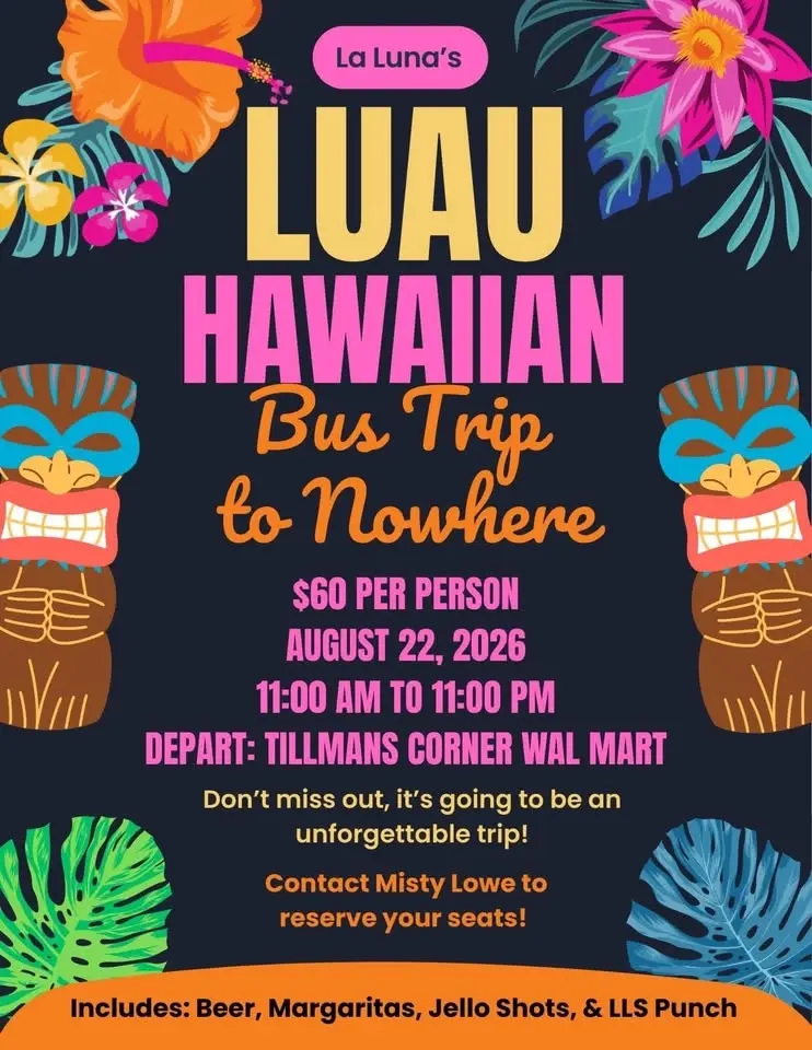 LLS Luau Hawaiian Bus Trip to Nowhere