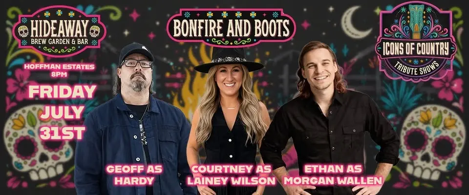 Tributes to MORGAN WALLEN - HARDY - LAINEY WILSON LIVE at Hideaway Brew Gardens BON FIRE AND BOOTS!