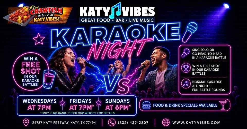 ๐ค Karaoke Nights at Katy Vibes! ๐ค