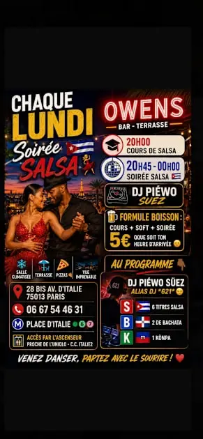 Lundi / Cours & Soirée Salsa Paris En Terrasse
