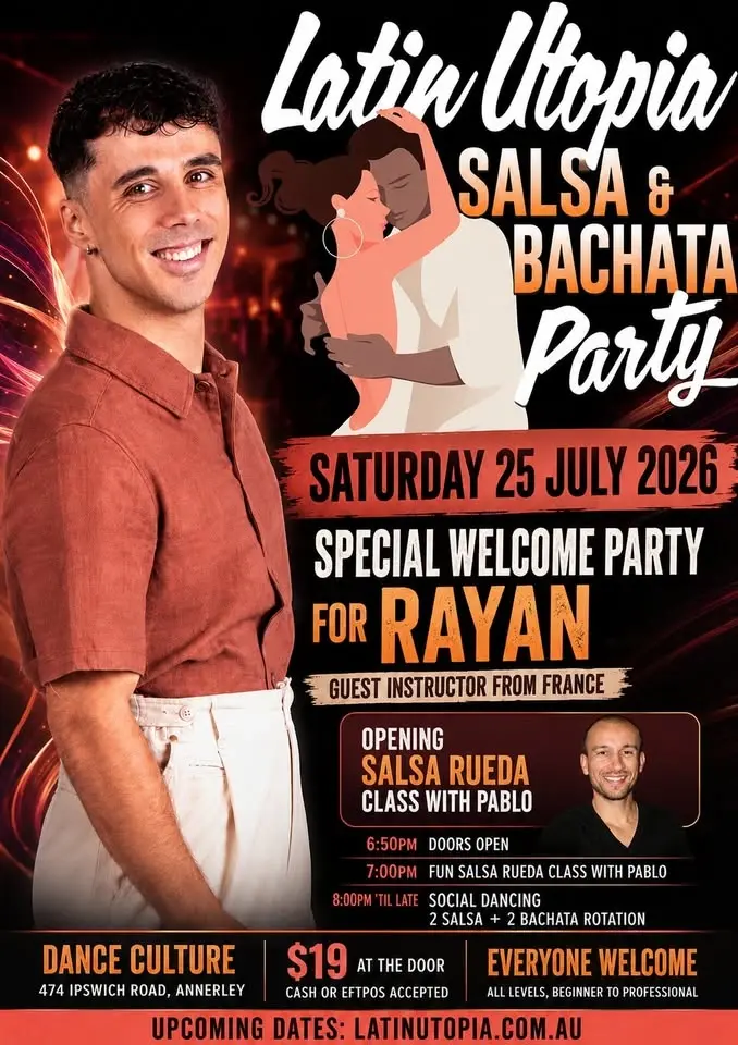 Latin Utopia // Salsa & Bachata Party // Includes fun Salsa Rueda class with Rayan