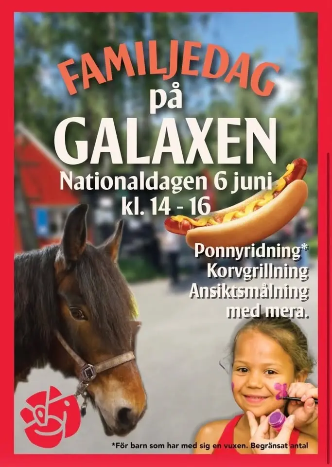 Nationaldagsfirande med familjedag och dörrknack!