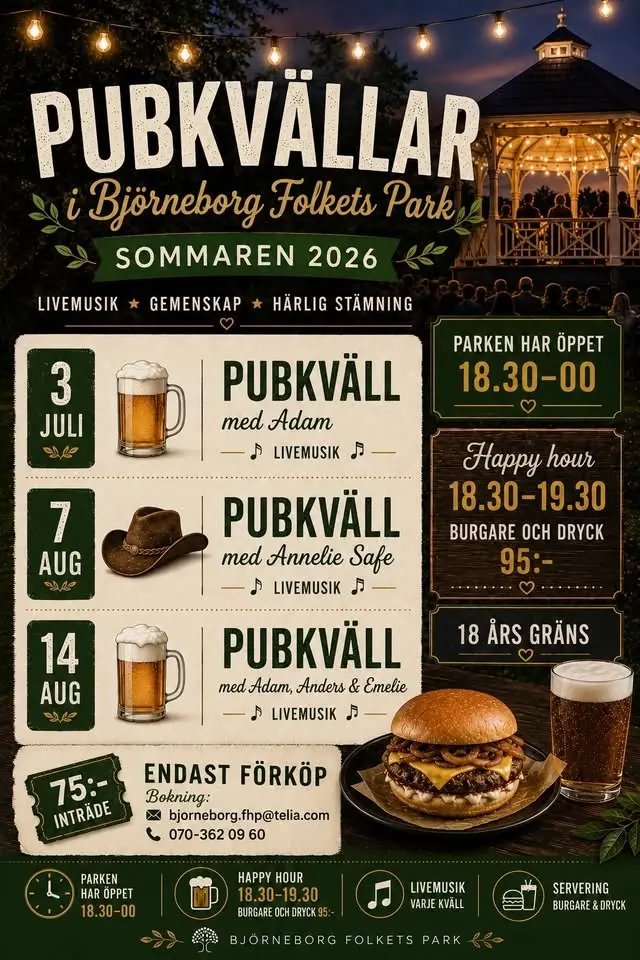 Pubkväll i Björneborg Folkets Park