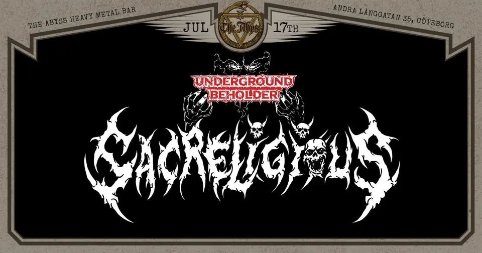 UNDERGROUND BEHOLDER presents SACRELIGIOUS