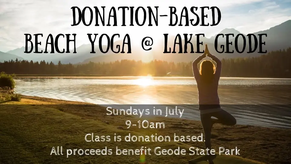 Donation-Based Beach Yoga at Lake Geode