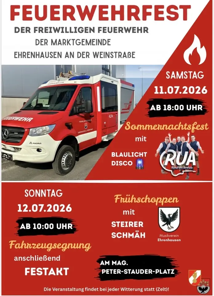 Feuerwehrfest der Freiwilligen Feuerwehr der Marktgemeinde Ehrenhausen an der Weinstraße 