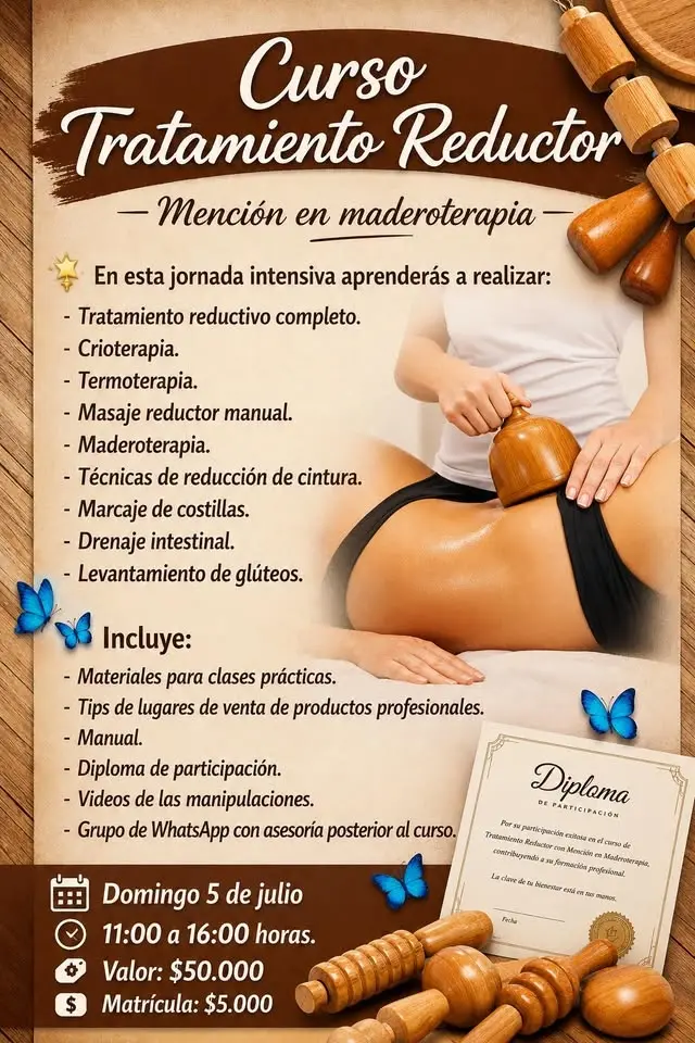Curso Tratamiento Reductor Mención Maderoterapia