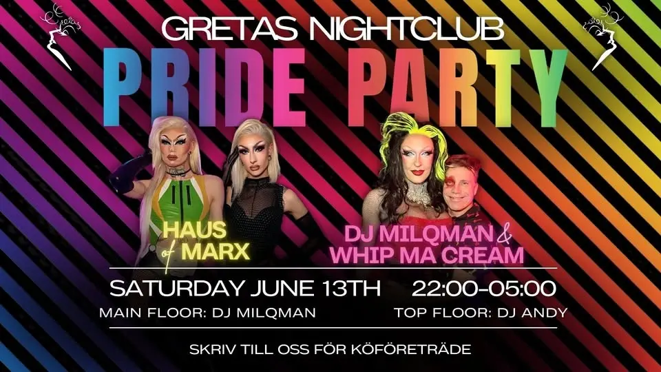 🌈🏳️‍🌈🎉 PRIDE PARTY @ GRETAS NIGHTCLUB 🎉🏳️‍🌈🌈