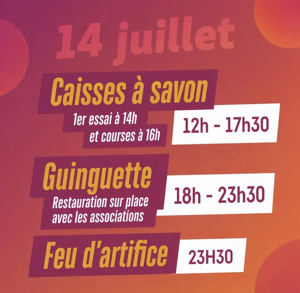 🎉 14 juillet à Plabennec - Caisses à savon, guinguette et feu d’artifice