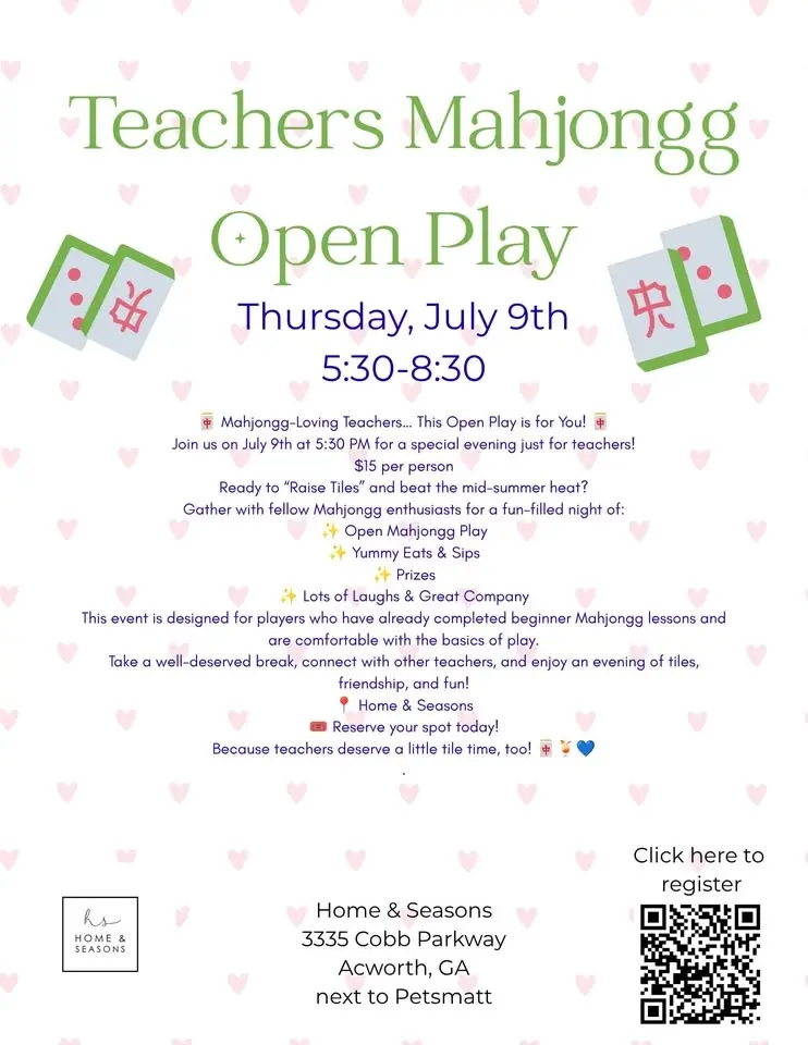 Teachers Mahjongg Open Play