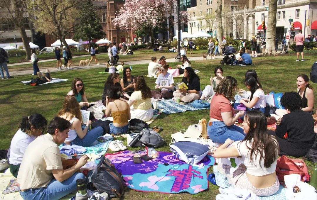 reading in the park w/ blue stoop