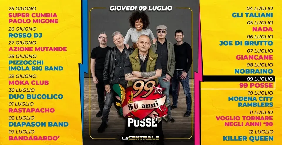 99 Posse - La Centrale. "Imola Summer Fest" 2026