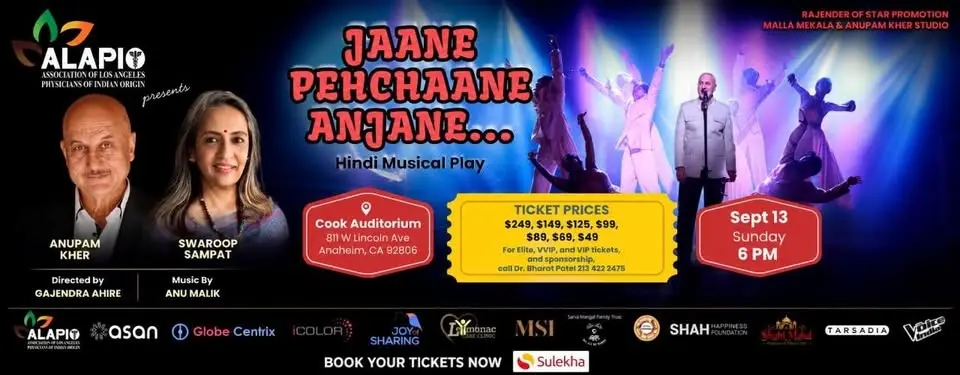 Janne Pehchaane Anjane By Anupam Kher & Swaroop Sampat Live In California