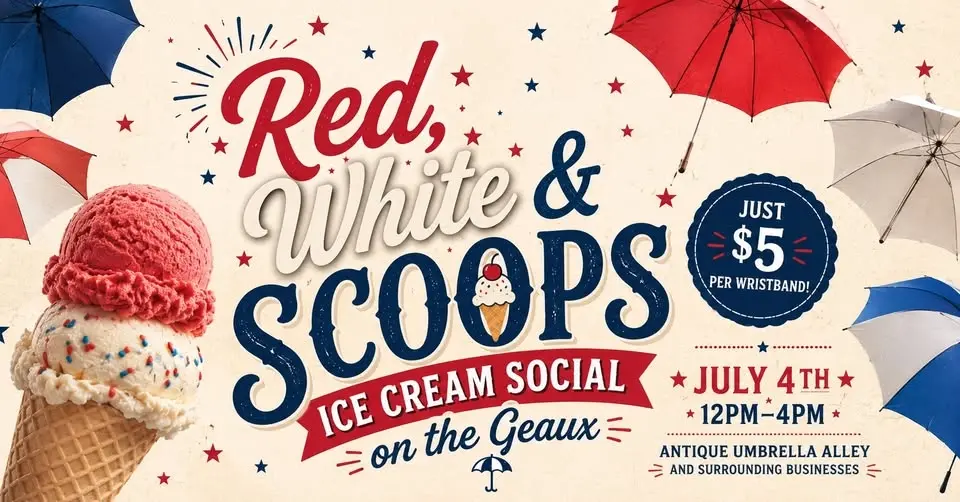 Red, White and Scoops : Ice Cream Social on the Geaux!