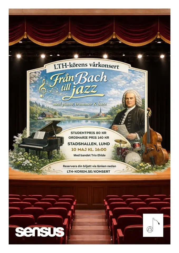 Vårkonsert med LTH-kören - Från Bach till jazz med piano, trummor och bazz