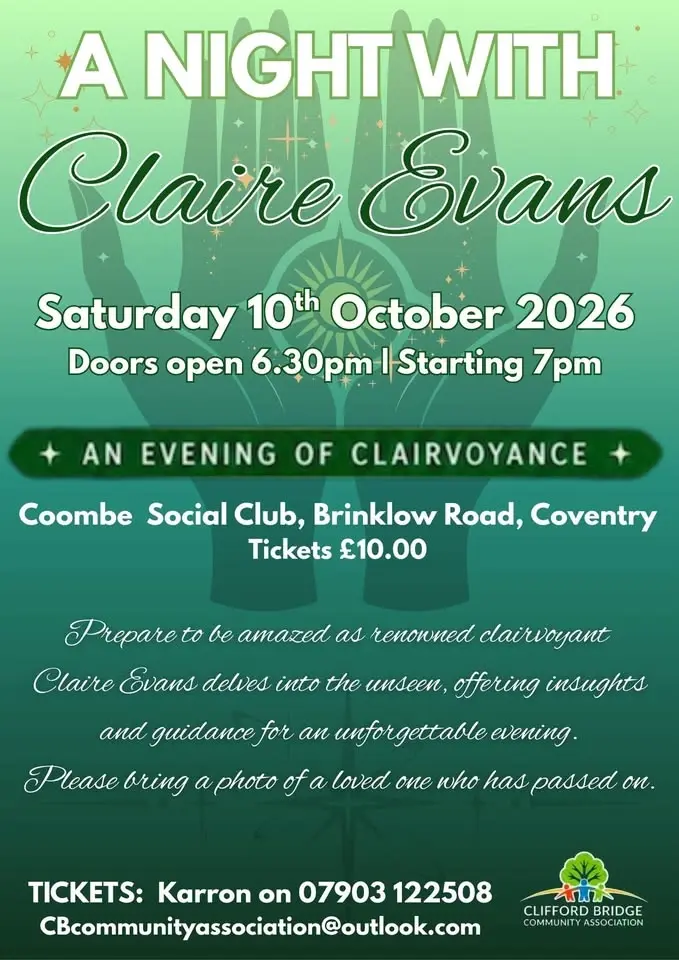 An evening of Clairvoyance with Claire Evans
