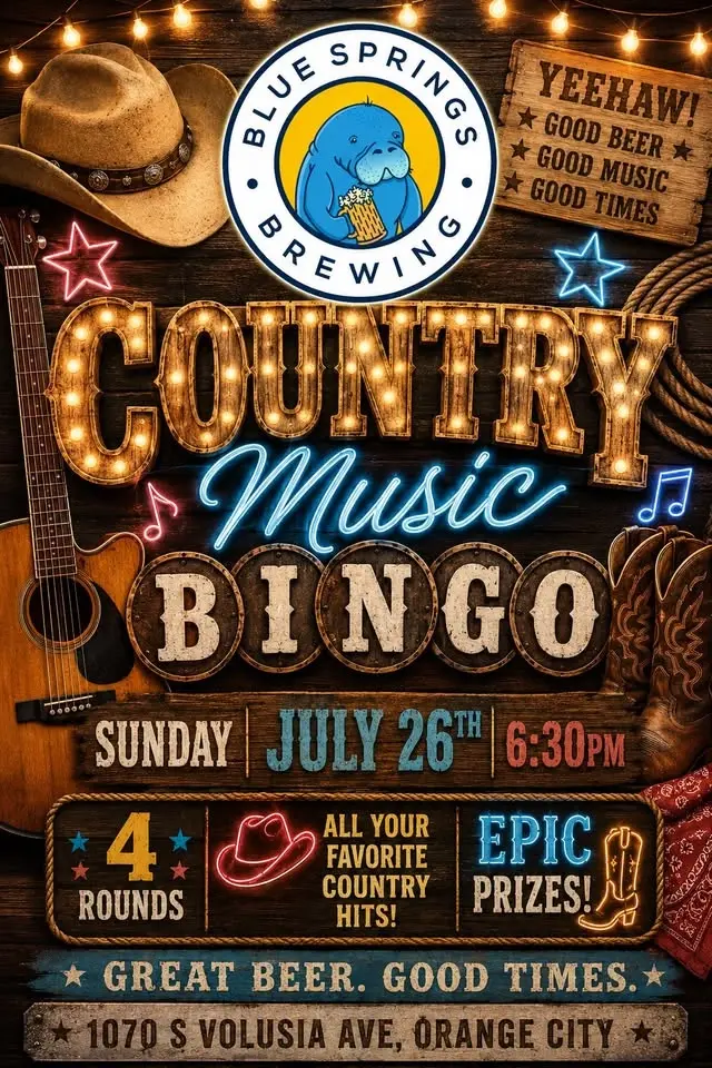Country Music Bingo @ Blue Springs Brewing Orange City