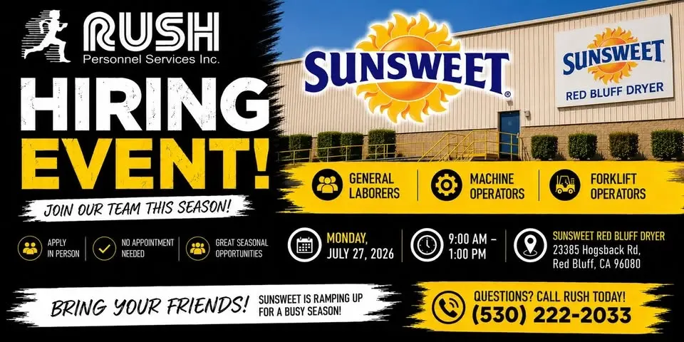 Sunsweet Red Bluff - Seasonal Hiring Event