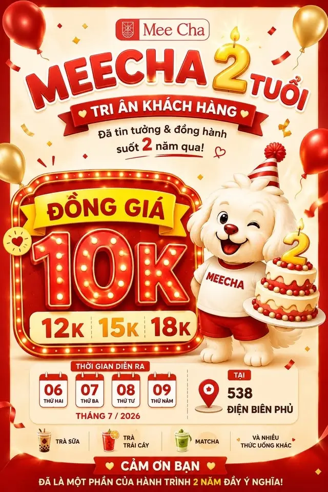 MEE CHA 2 TUỔI - ĐỒNG GIÁ TRI ÂN