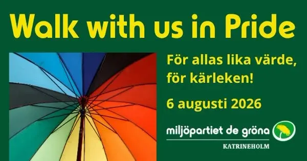 Gå med Miljöpartiet i Katrineholm i årets Pride-parad!