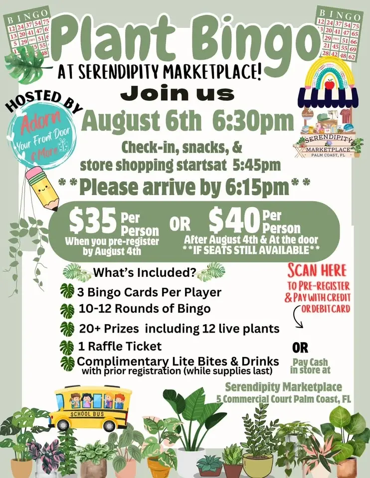 Plant Bingo the Marketplace - August