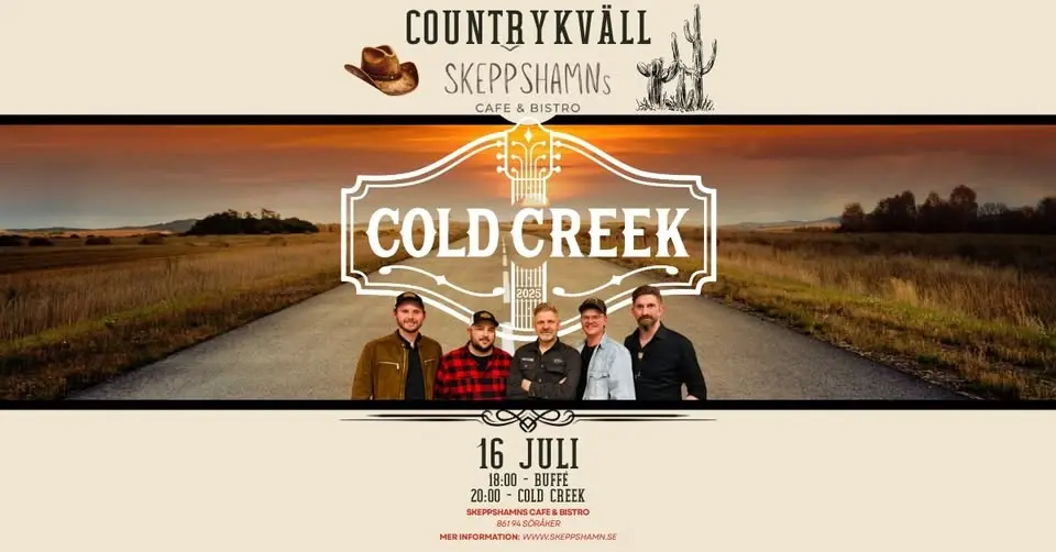 Countrykväll med COLD CREEK på Skeppshamns Café & Bistro