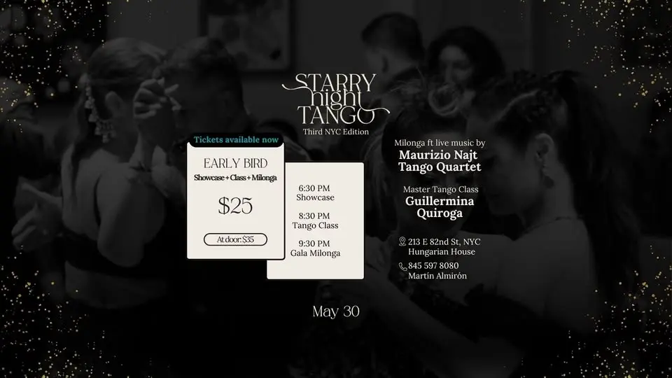 Starry Night Tango – 3rd NYC Edition Showcase & Gala Milonga