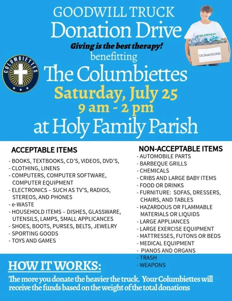 Columbiettes Goodwill Truck Donation Event