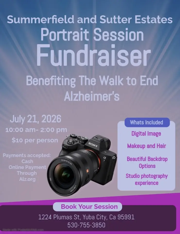 Portrait Session Fundraiser for The Summerfield and Sutter Estates Serenity Walkers