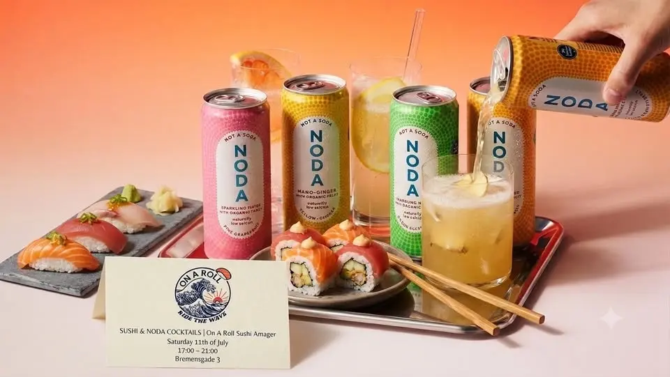 Sushi 🍣 NODA Cocktails 🍹Sunset Vibes 🌇