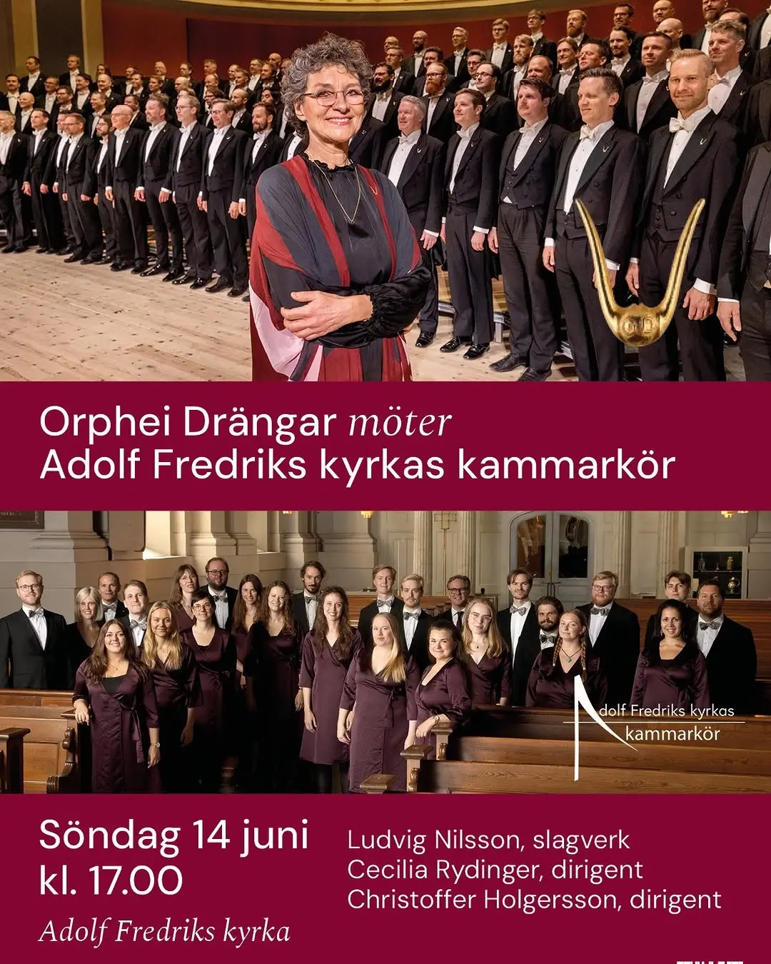 Orphei Drängar möter Adolf Fredriks kyrkas kammarkör