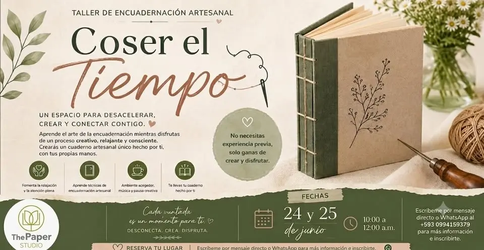 Coser el tiempo (taller de encuadernación) 