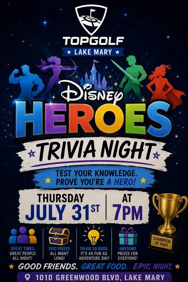Disney Heroes Trivia @ Top Golf Lake Mary