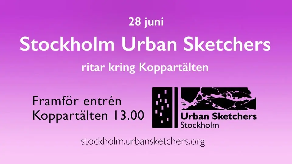 Urban sketchers Stockholm ritar Koppartälten, Hagaparken
