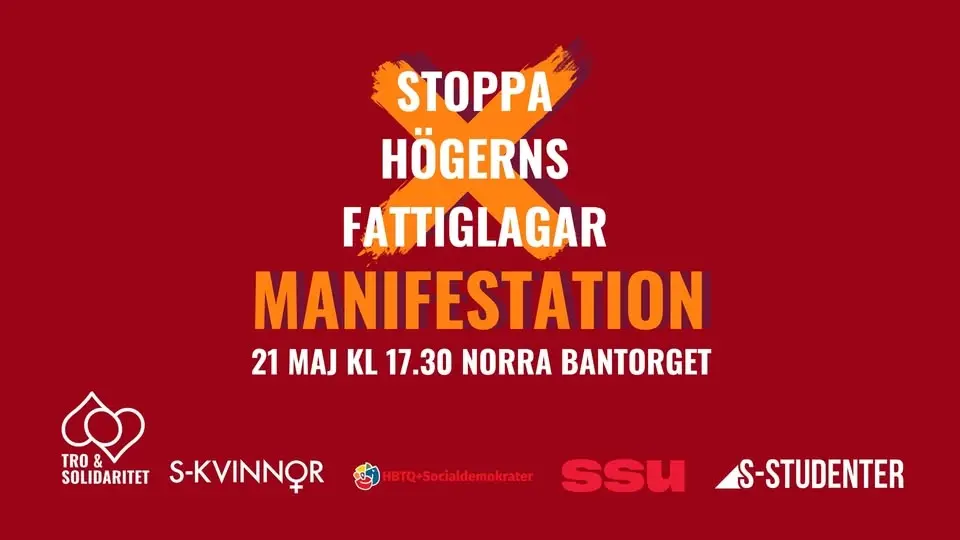 Manifestation: Stoppa högerns fattiglagar