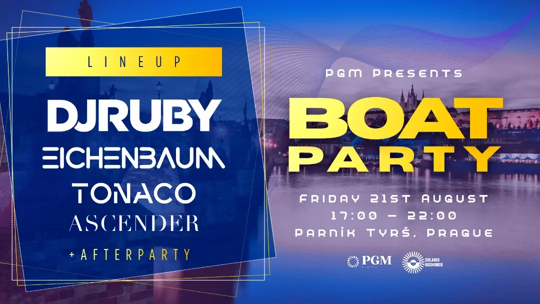 PGM Boat Party Prague with DJ Ruby, Eichenbaum, Tonaco