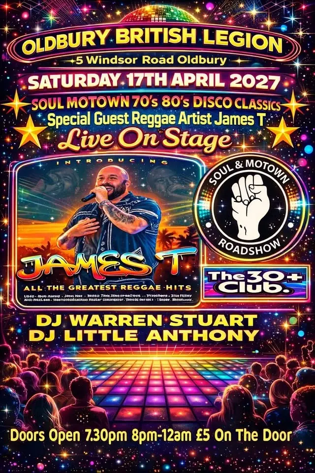 SOUL & MOTOWN ROADSHOW WITH JAMES T REGGAE ARTIST 