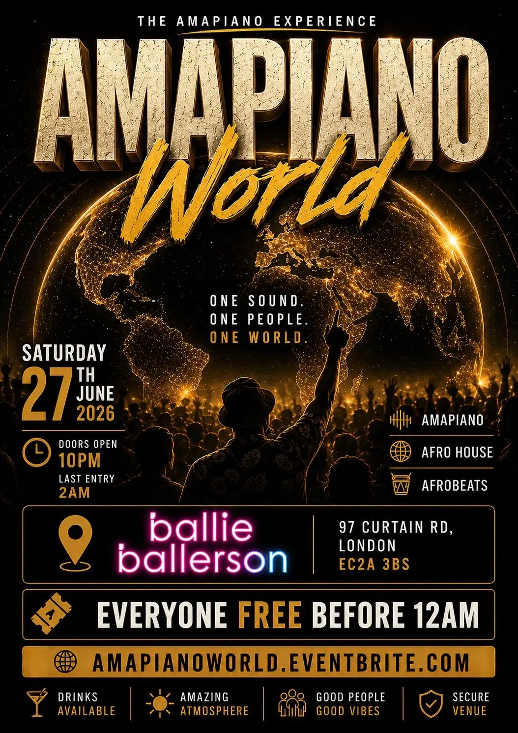 Amapiano World - Everyone Free Before 12AM