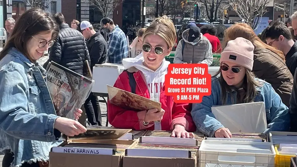 GO VINYL CRAZY! The Jersey City Record Riot @Grove St PATH Plaza, Sat June 6th 9 AM-5 PM FREE
