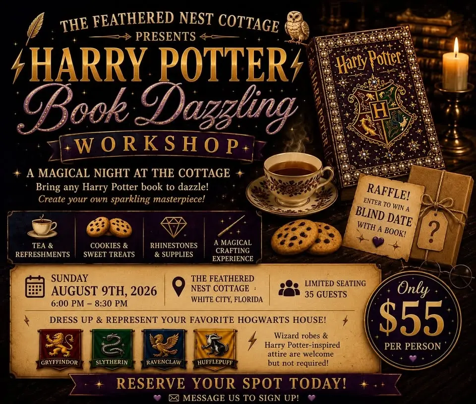 🏡⚡️🦉 The Feathered Nest Cottage Presents: Harry Potter Book Dazzling Workshop 🦉⚡️